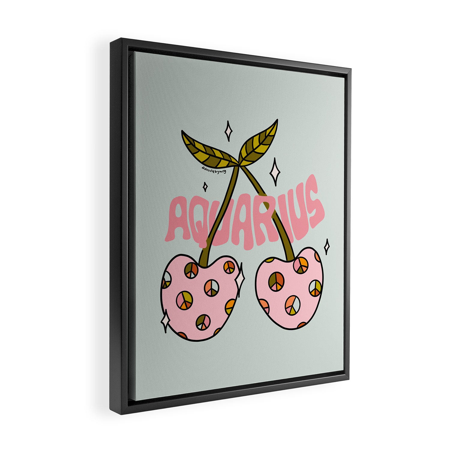 Aquarius Cherries Framed Canvas Print Gallery Image 2