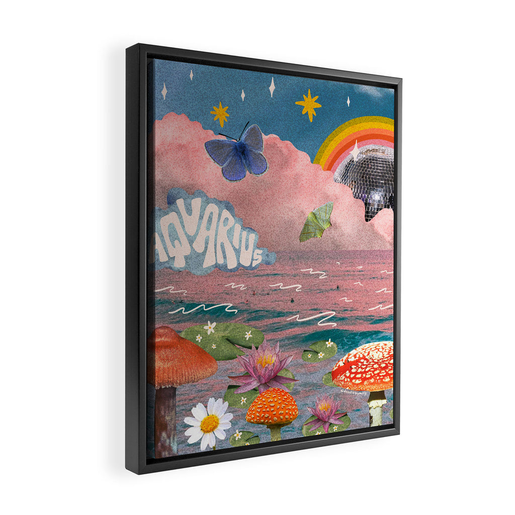 Aquarius Collage Framed Canvas Print Gallery Image 2