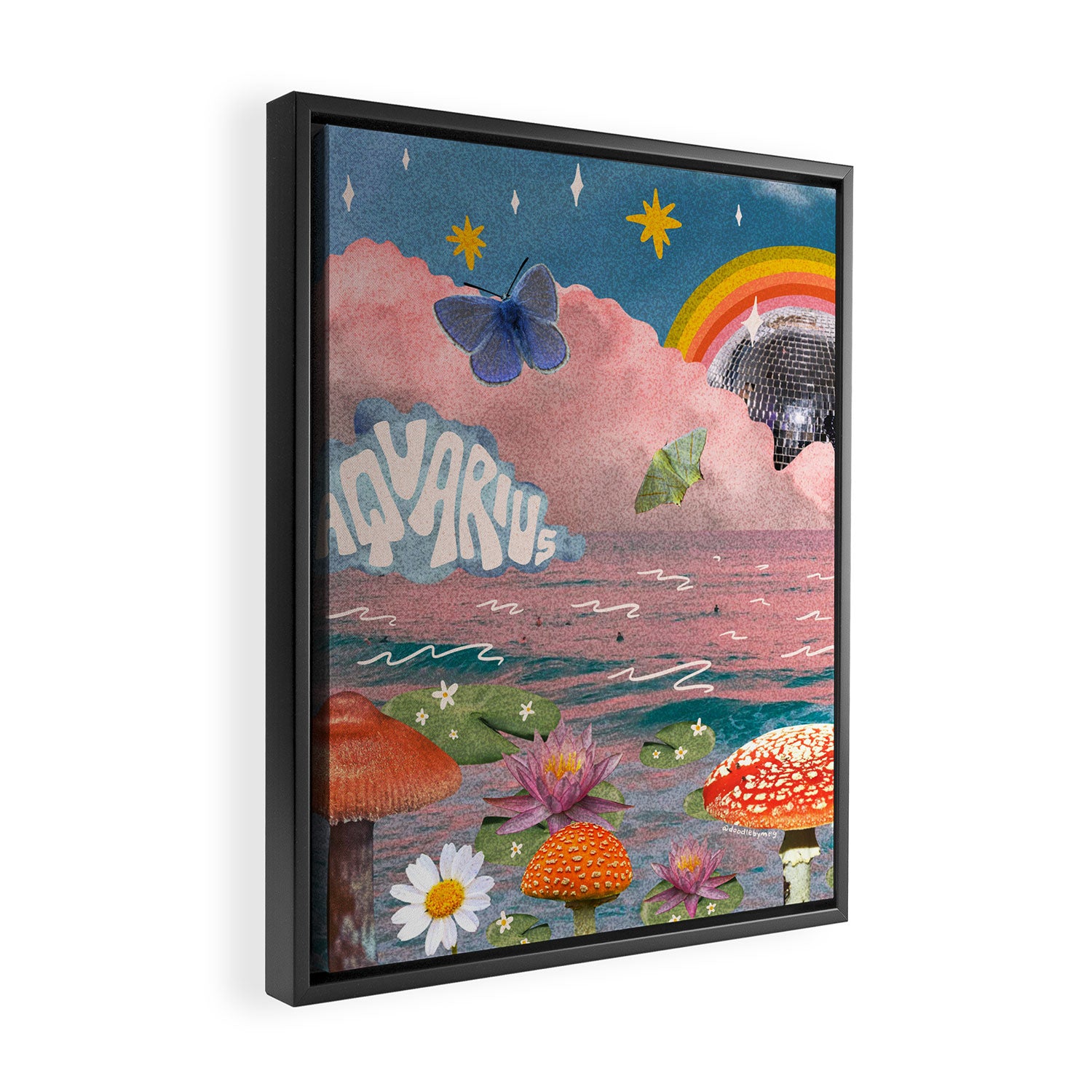 Aquarius Collage Framed Canvas Print Gallery Image 2