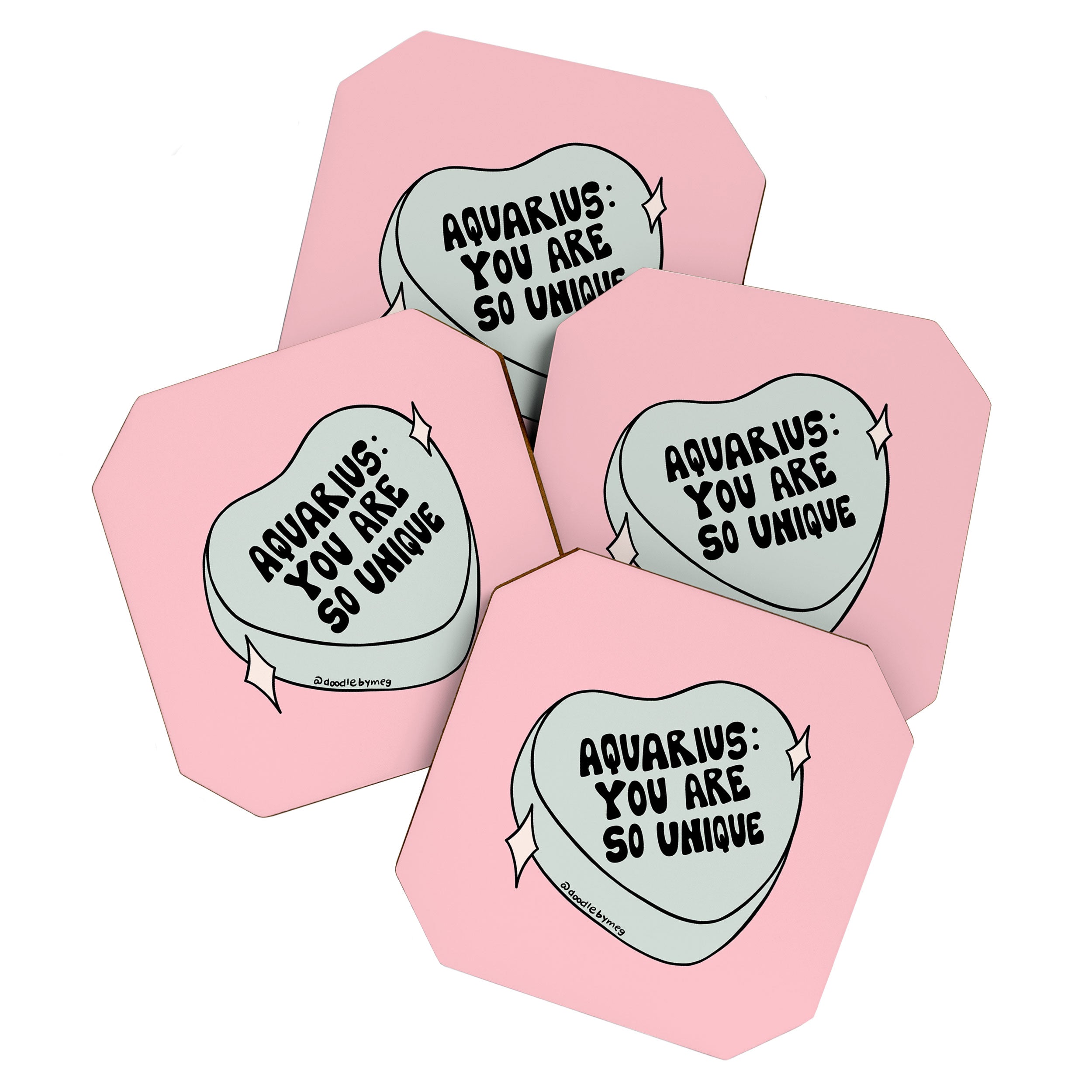 Aquarius Conversation Heart Coaster Gallery Image 1