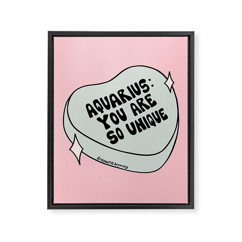 Aquarius Conversation Heart Framed Canvas Print Gallery Image 8