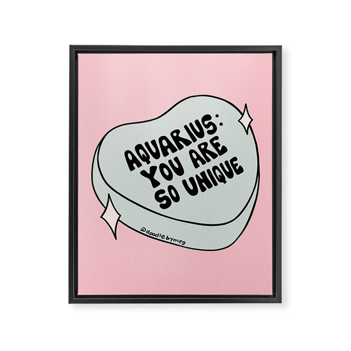 Aquarius Conversation Heart Framed Canvas Print Gallery Image 1