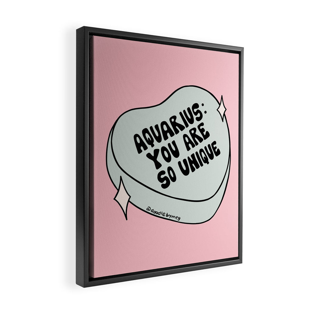 Aquarius Conversation Heart Framed Canvas Print Gallery Image 2