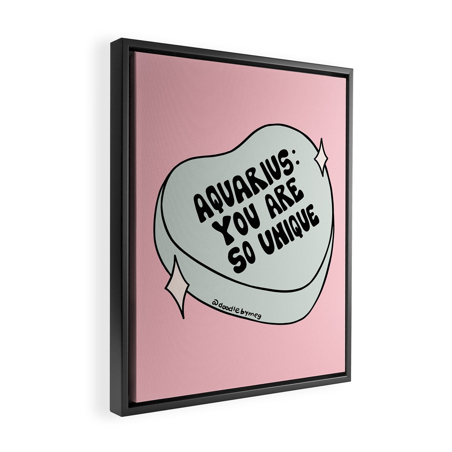 Aquarius Conversation Heart Framed Canvas Print Gallery Image 2