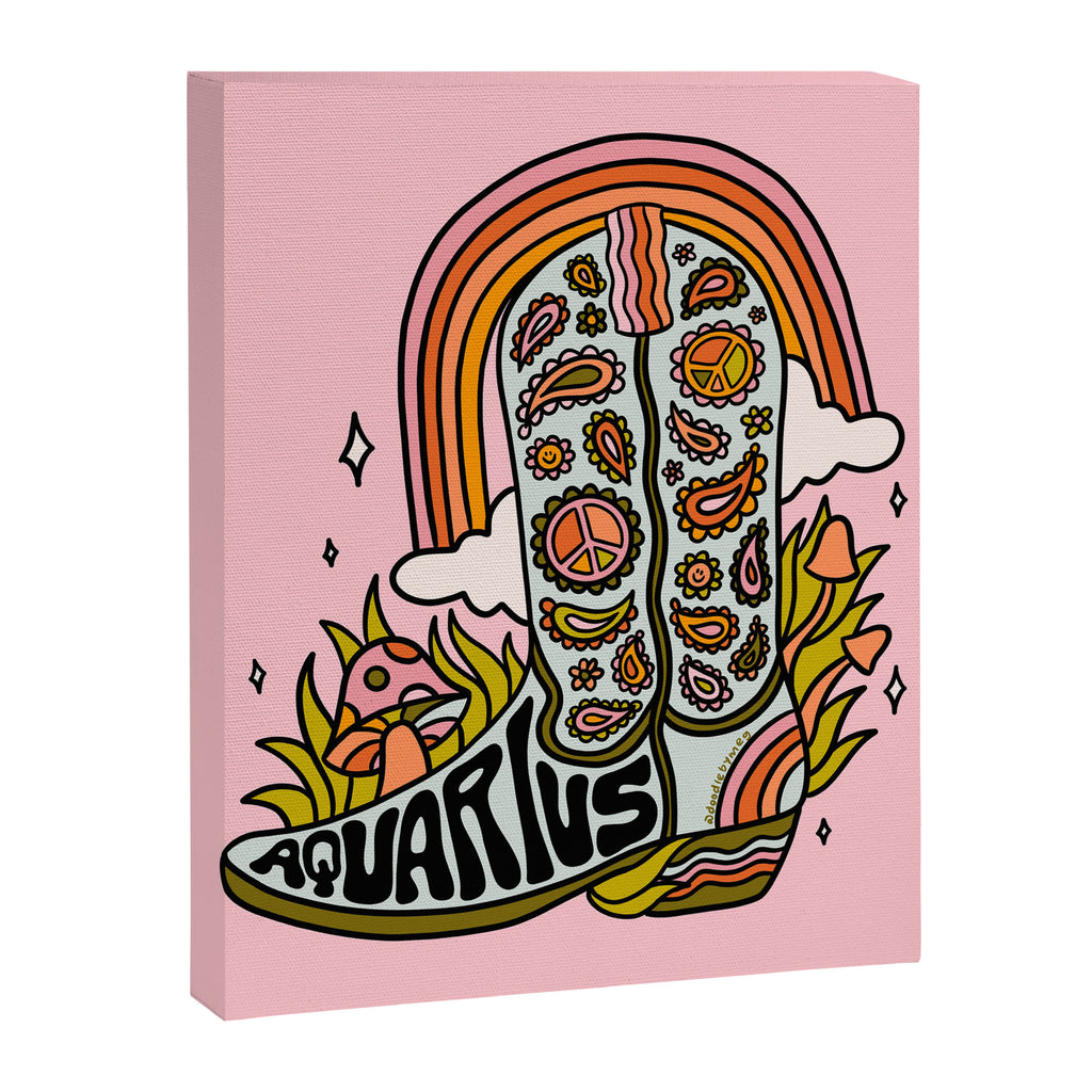 Aquarius Cowboy Boots Canvas Print Gallery Image 8