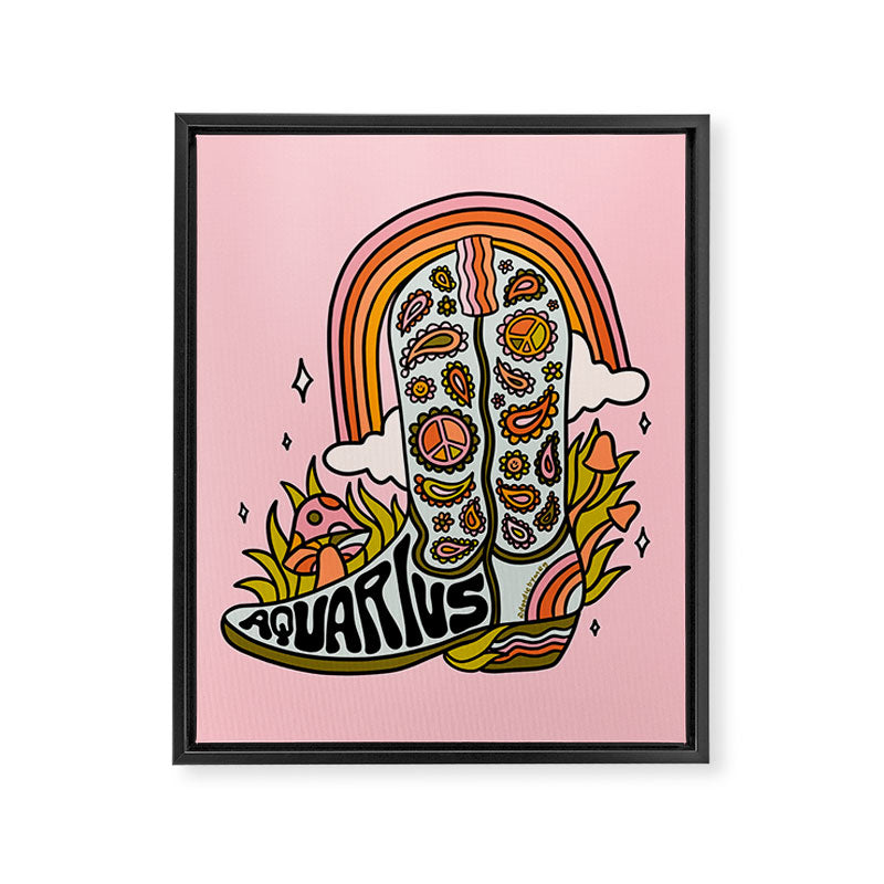 Aquarius Cowboy Boots Framed Canvas Print Gallery Image 8