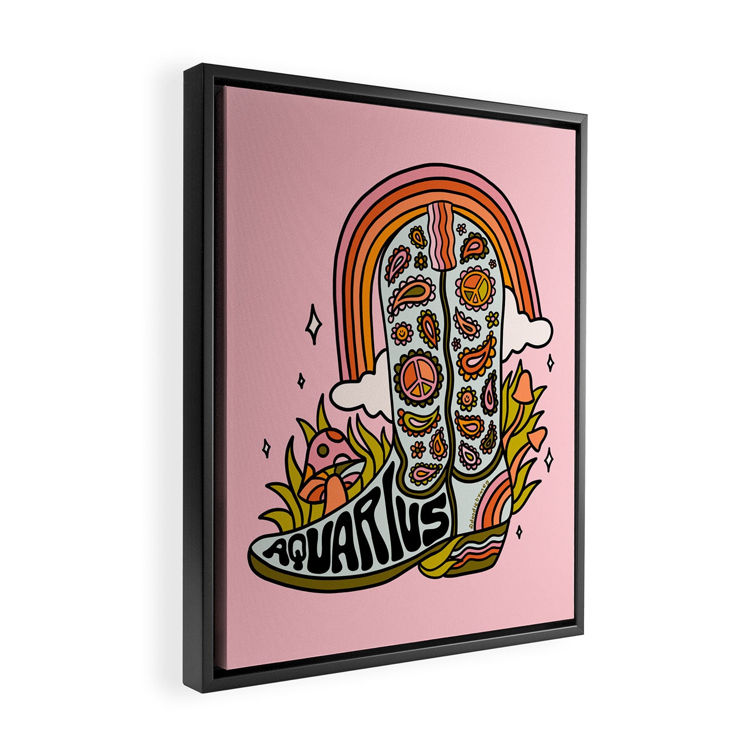 Aquarius Cowboy Boots Framed Canvas Print Gallery Image 2
