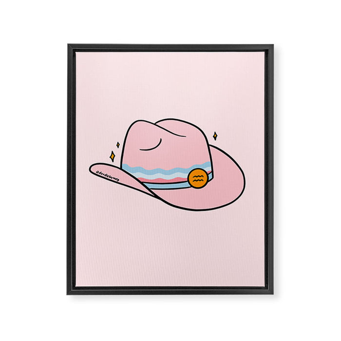 Aquarius Cowboy Hat Framed Canvas Print Gallery Image 1