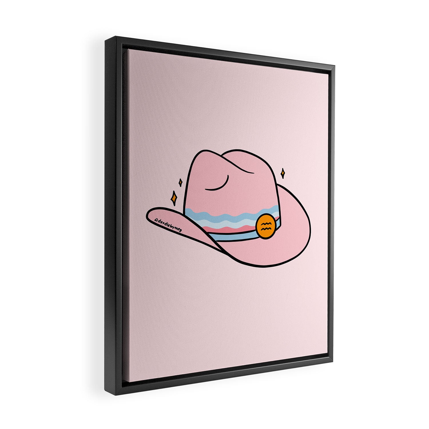 Aquarius Cowboy Hat Framed Canvas Print Gallery Image 2