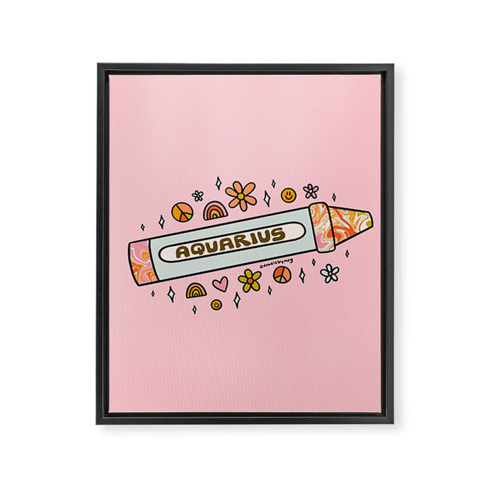 Aquarius Crayon Framed Canvas Print Gallery Image 1