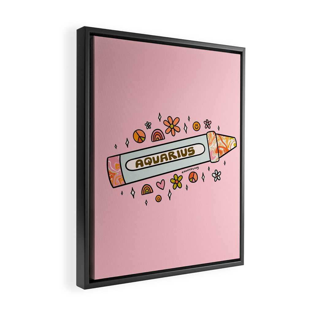 Aquarius Crayon Framed Canvas Print Gallery Image 2