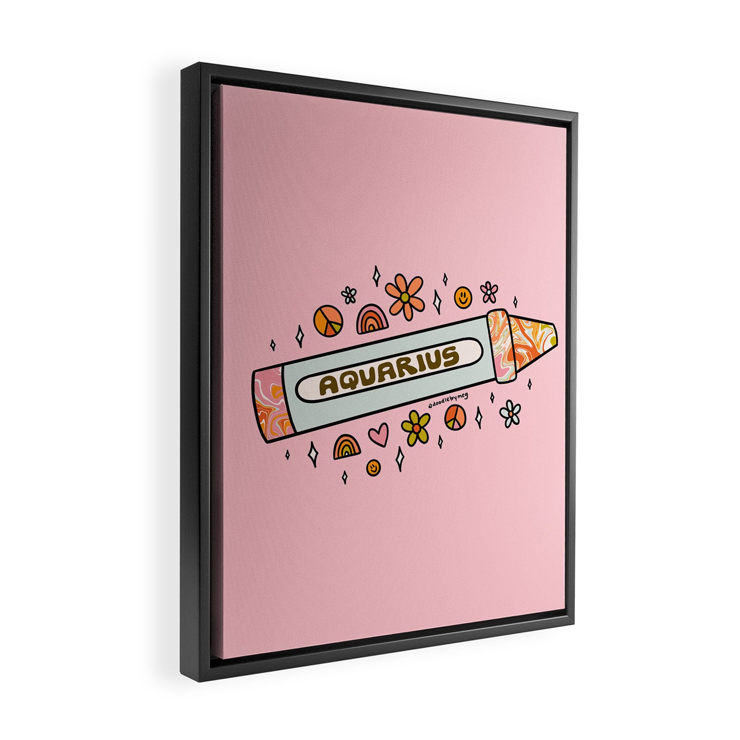 Aquarius Crayon Framed Canvas Print Gallery Image 2