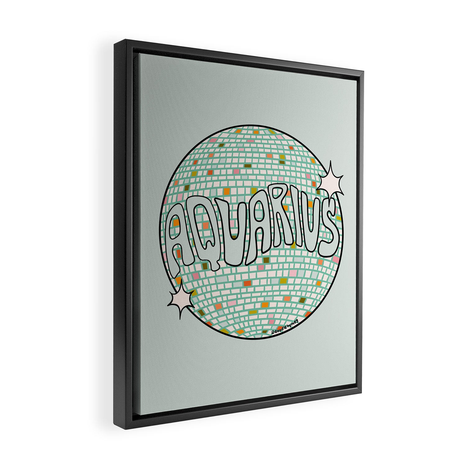 Aquarius Disco Ball Framed Canvas Print Gallery Image 2