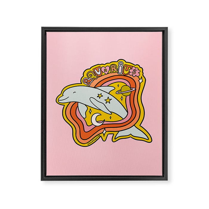 Aquarius Dolphin Framed Canvas Print Gallery Image 1