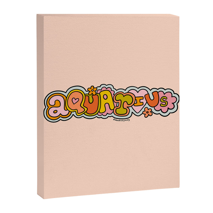 Aquarius Doodle Letters Canvas Print Gallery Image 1