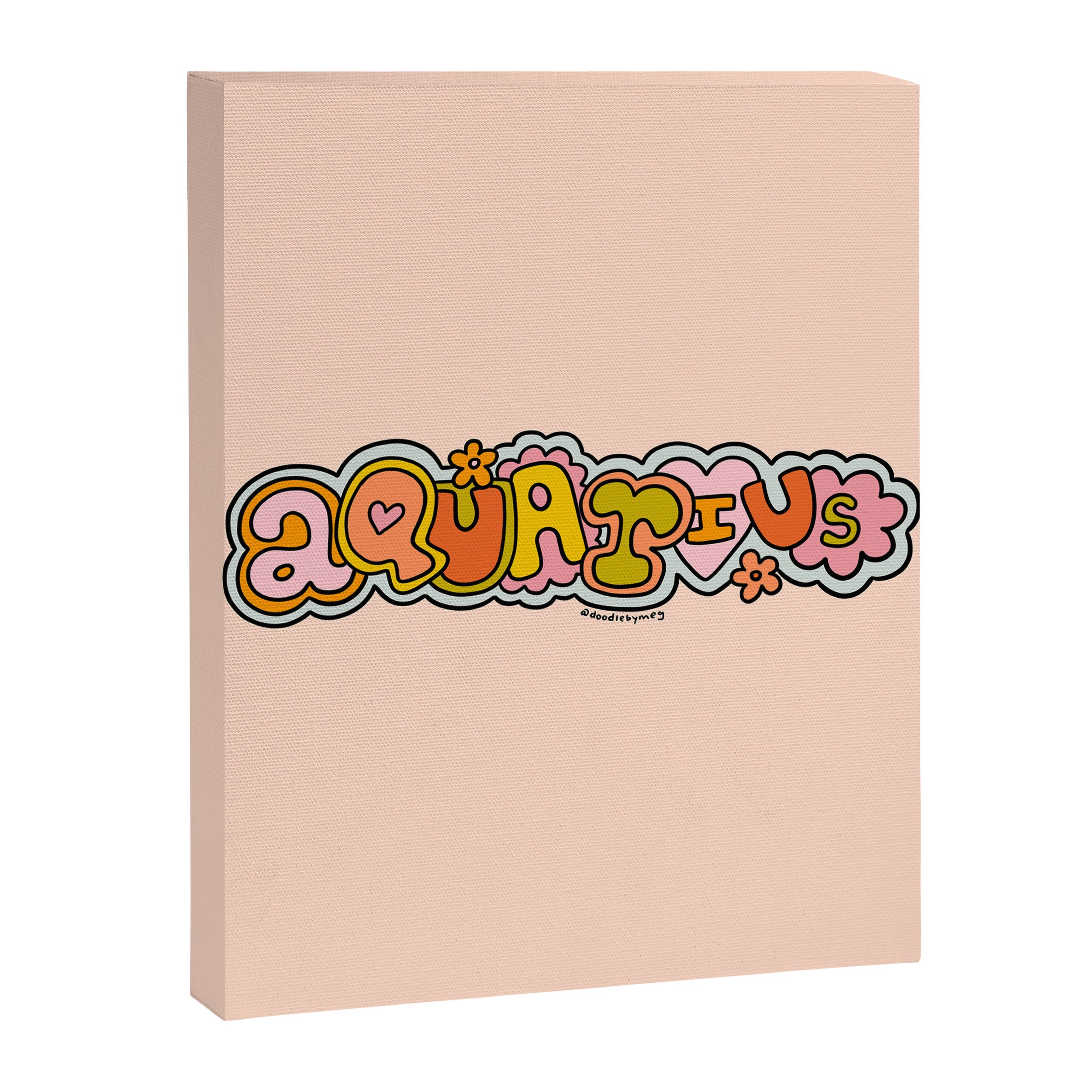 Aquarius Doodle Letters Canvas Print Gallery Image 8