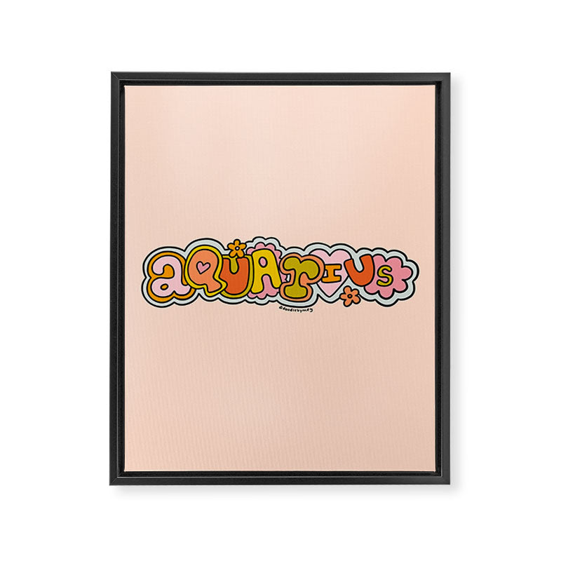 Aquarius Doodle Letters Framed Canvas Print Gallery Image 8