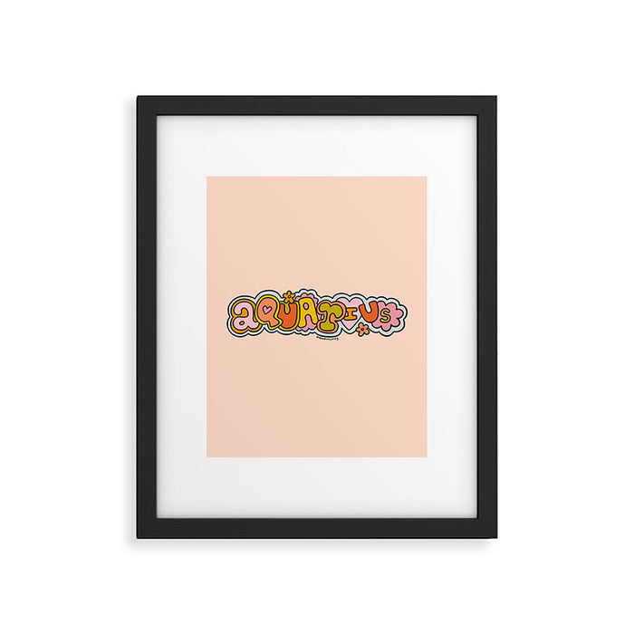 Aquarius Doodle Letters Framed Art Print Gallery Image 1