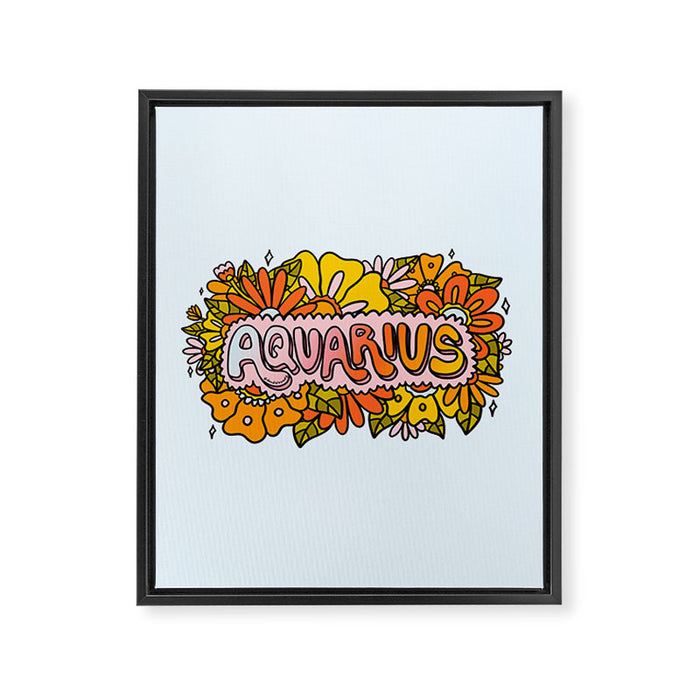 Aquarius Flowers Framed Canvas Print Gallery Image 1