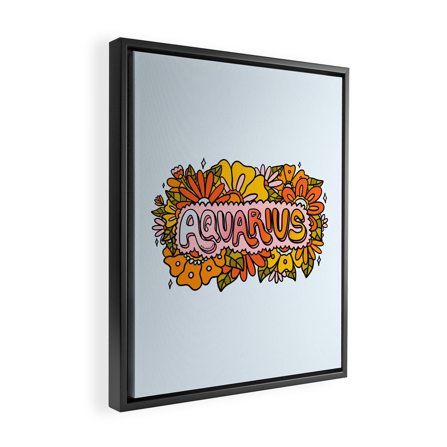 Aquarius Flowers Framed Canvas Print Gallery Image 2