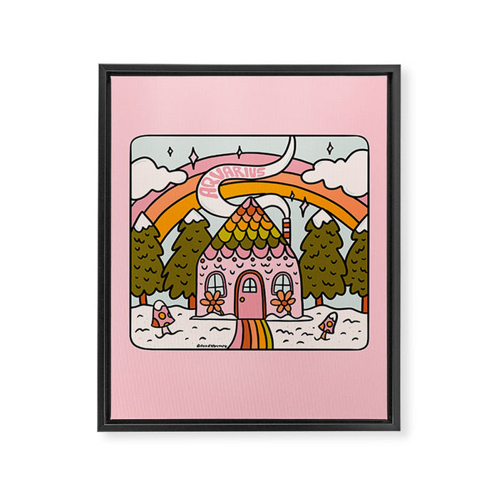 Aquarius Gingerbread House Framed Canvas Print Gallery Image 1