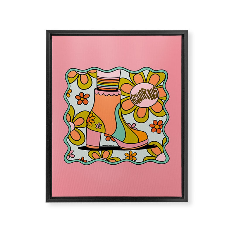 Aquarius Groovy Boot Framed Canvas Print Gallery Image 8
