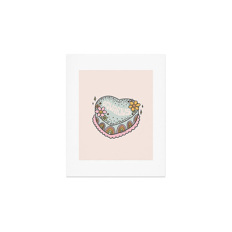 Aquarius Heart Cake Art Print Gallery Image 1
