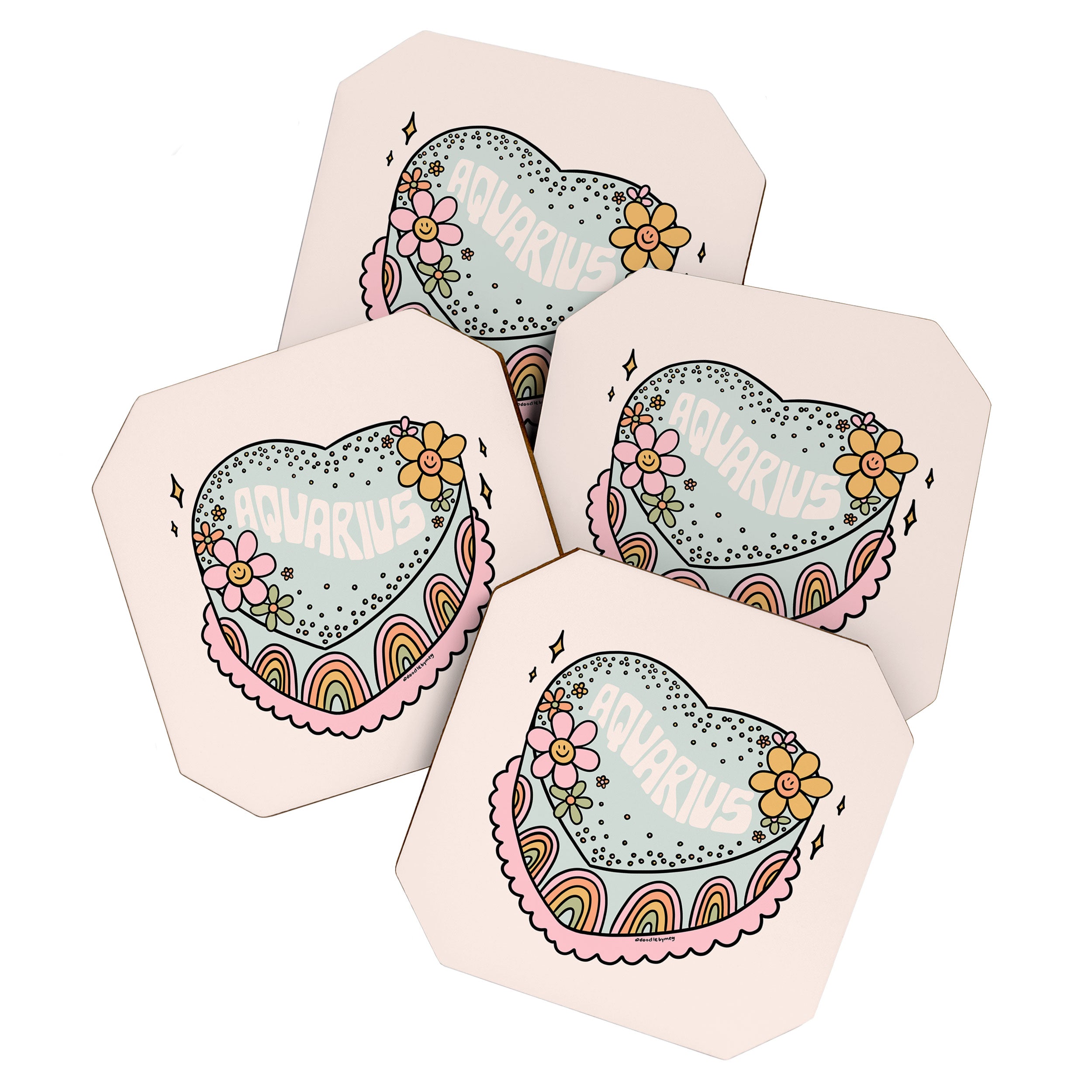 Aquarius Heart Cake Coaster Gallery Image 1