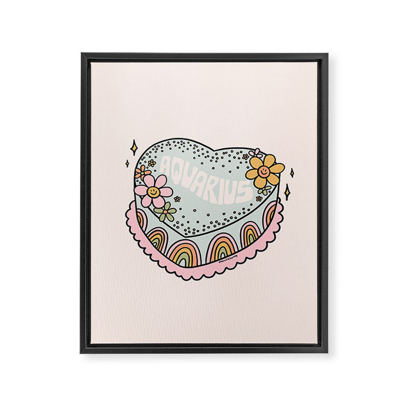 Aquarius Heart Cake Framed Canvas Print Gallery Image 8