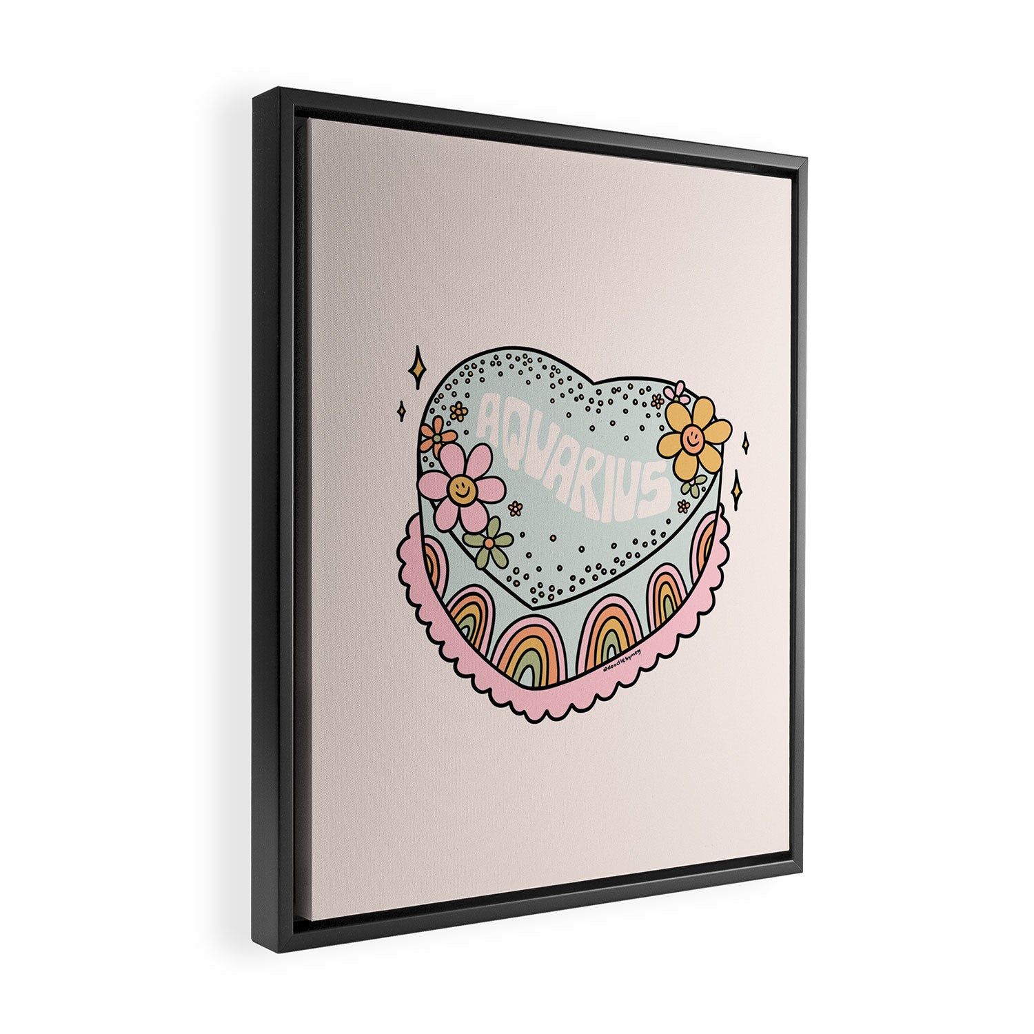 Aquarius Heart Cake Framed Canvas Print Gallery Image 2