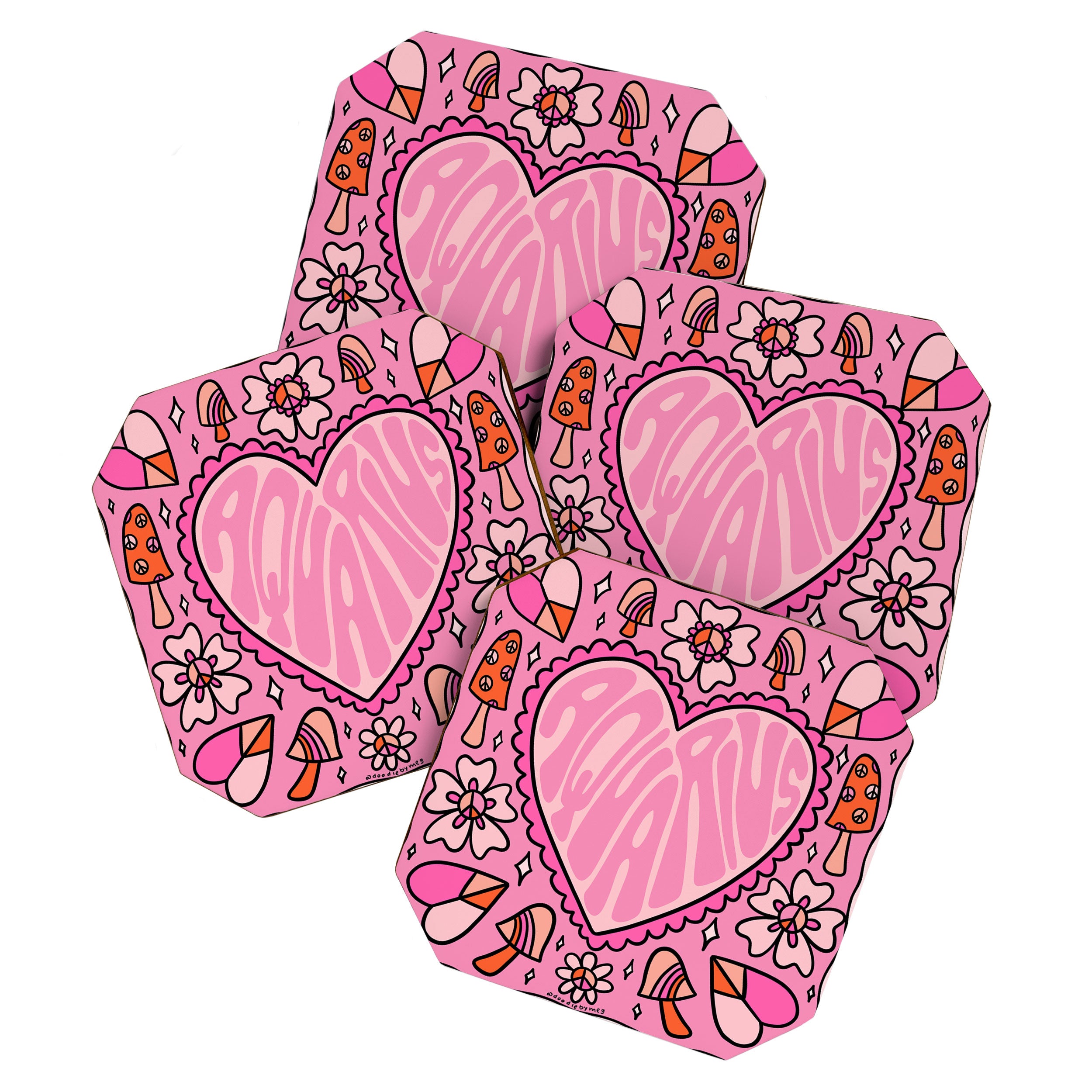 Aquarius Heart Coaster Gallery Image 1