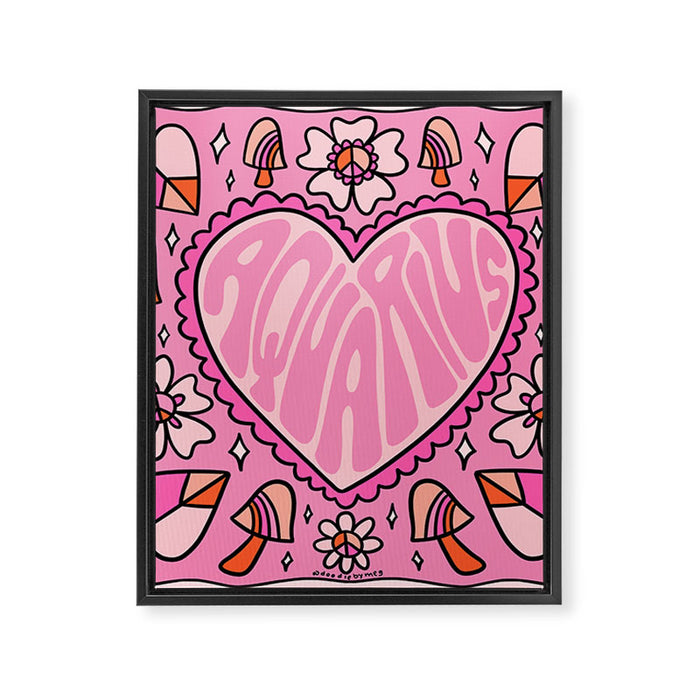 Aquarius Heart Framed Canvas Print Gallery Image 1