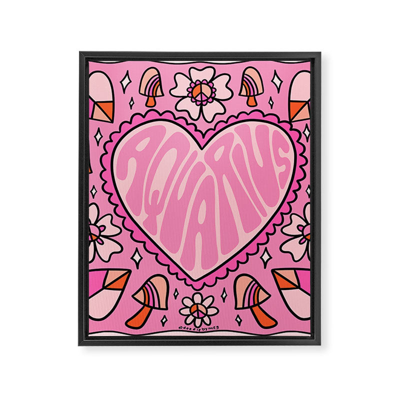 Aquarius Heart Framed Canvas Print Gallery Image 8