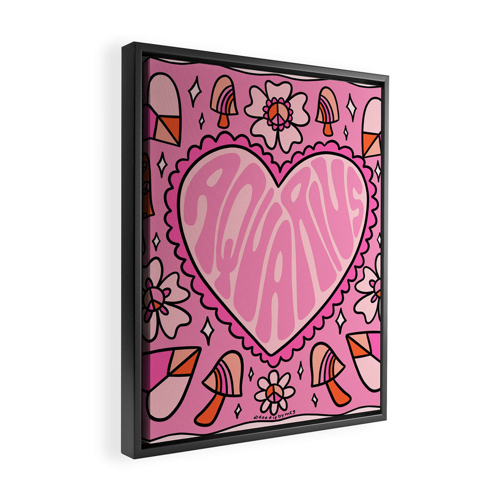 Aquarius Heart Framed Canvas Print Gallery Image 2