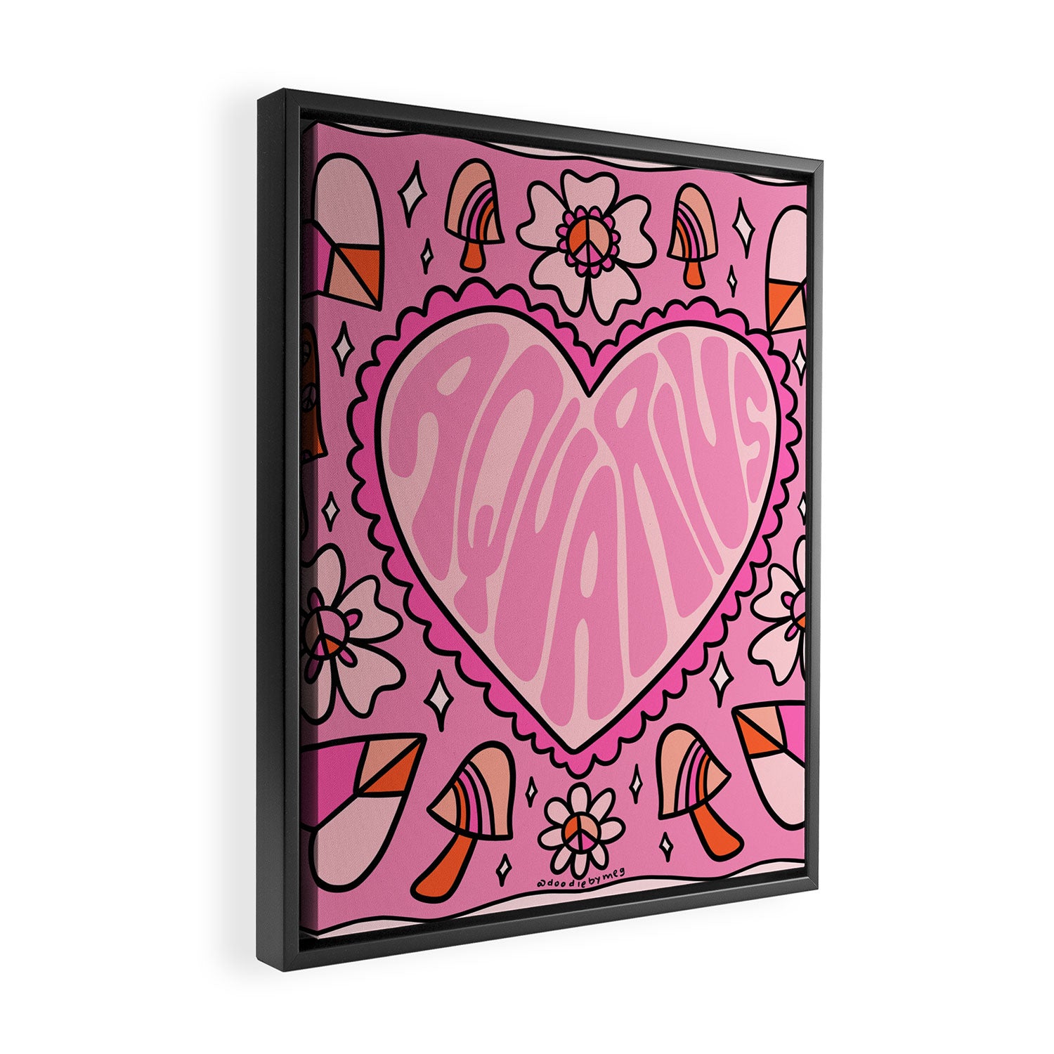 Aquarius Heart Framed Canvas Print Gallery Image 2