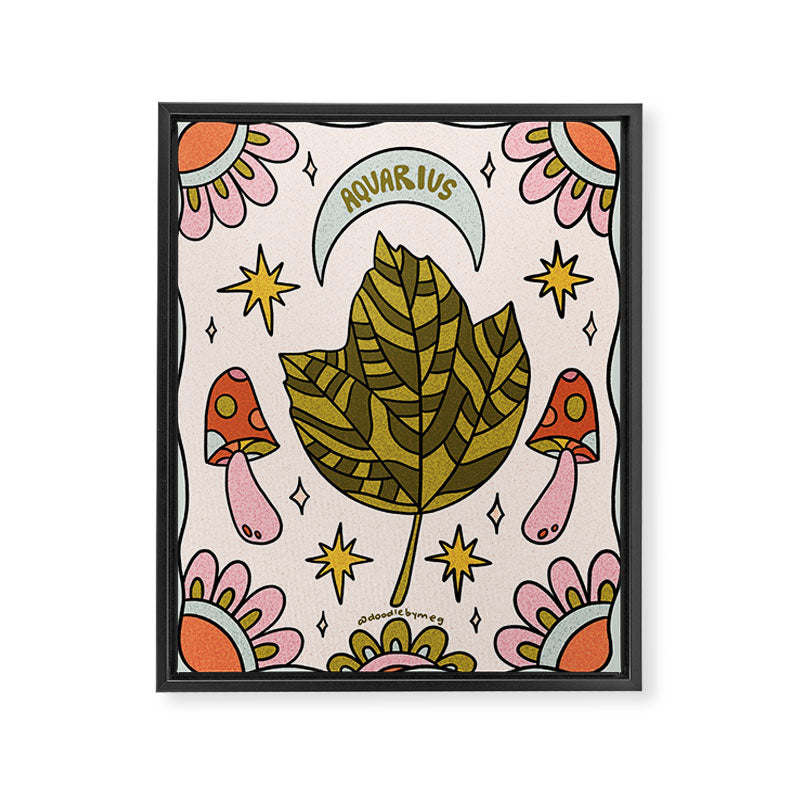 Aquarius Leaf Framed Canvas Print Gallery Image 8