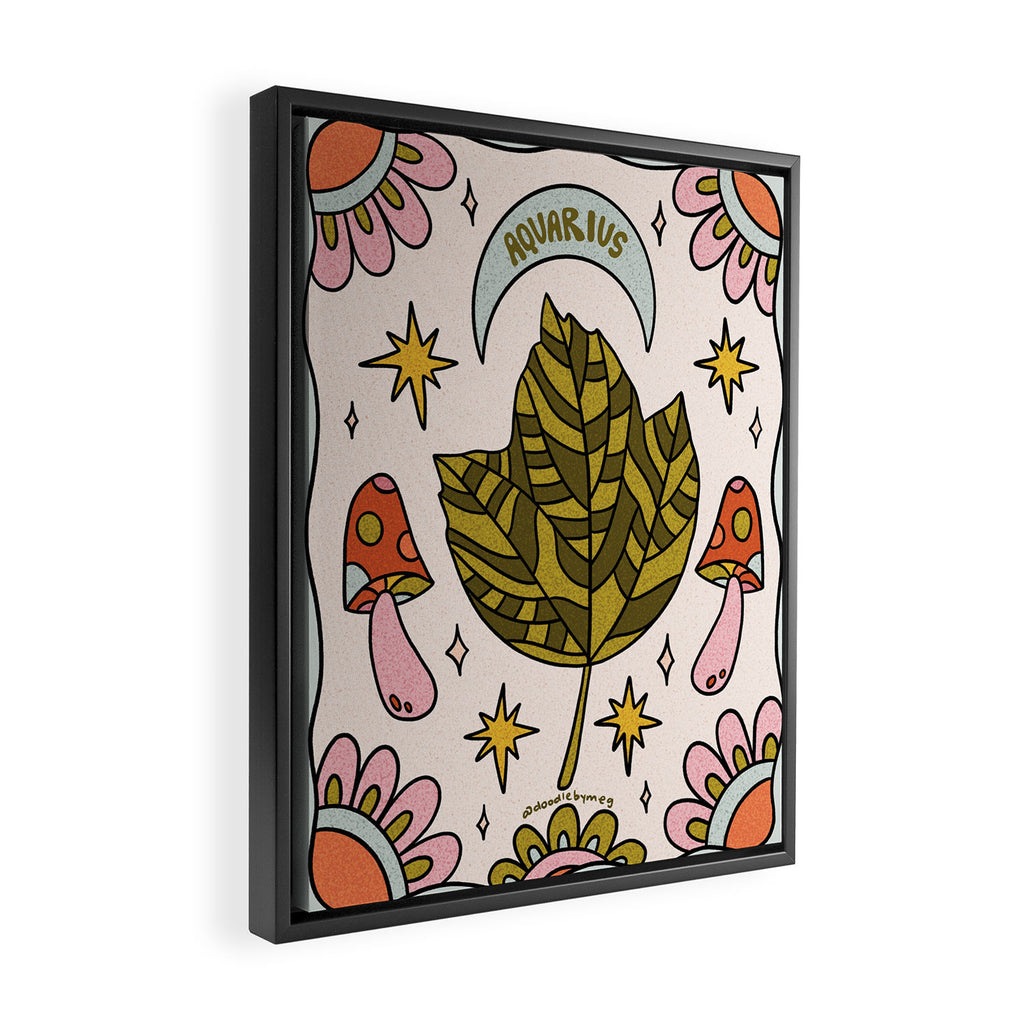 Aquarius Leaf Framed Canvas Print Gallery Image 2