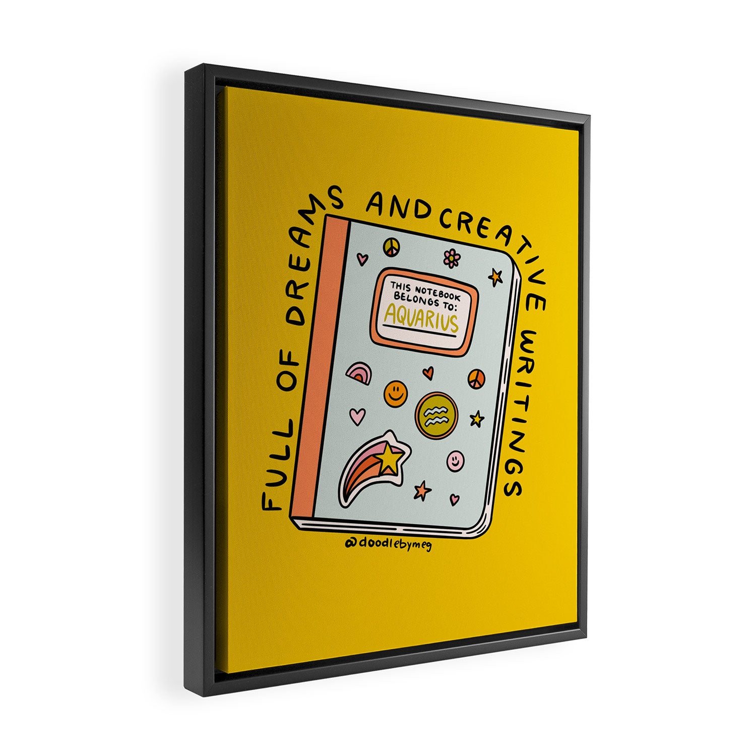 Aquarius Notebook Framed Canvas Print Gallery Image 2