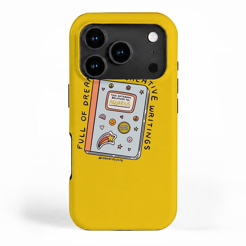 Aquarius Notebook iPhone Case Gallery Image 1