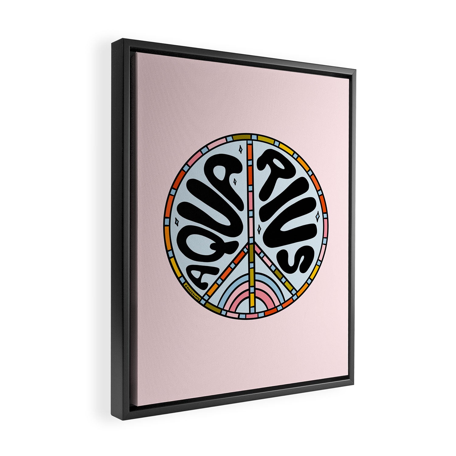 Aquarius Peace Sign Framed Canvas Print Gallery Image 2