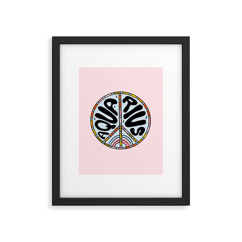Aquarius Peace Sign Framed Art Print Gallery Image 6