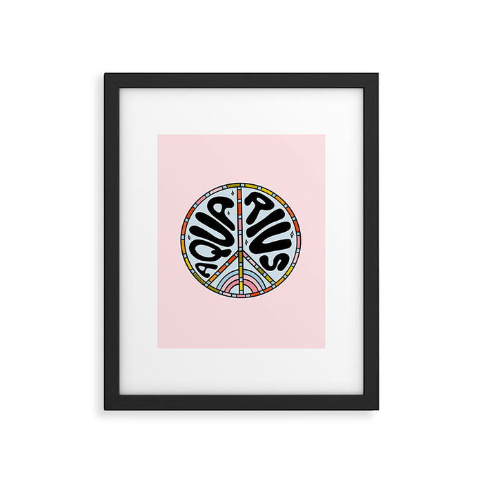 Aquarius Peace Sign Framed Art Print Gallery Image 1