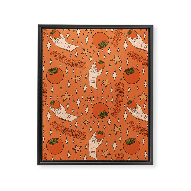 Aquarius Persimmon Print Framed Canvas Print Gallery Image 8