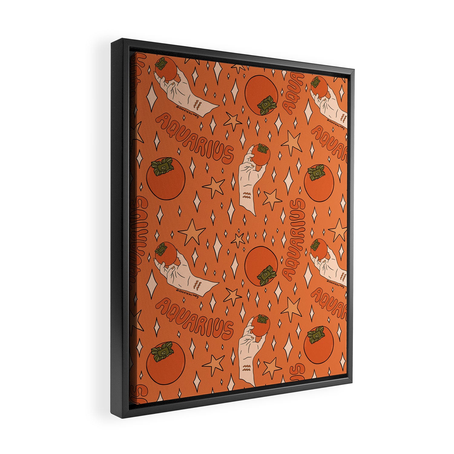 Aquarius Persimmon Print Framed Canvas Print Gallery Image 2
