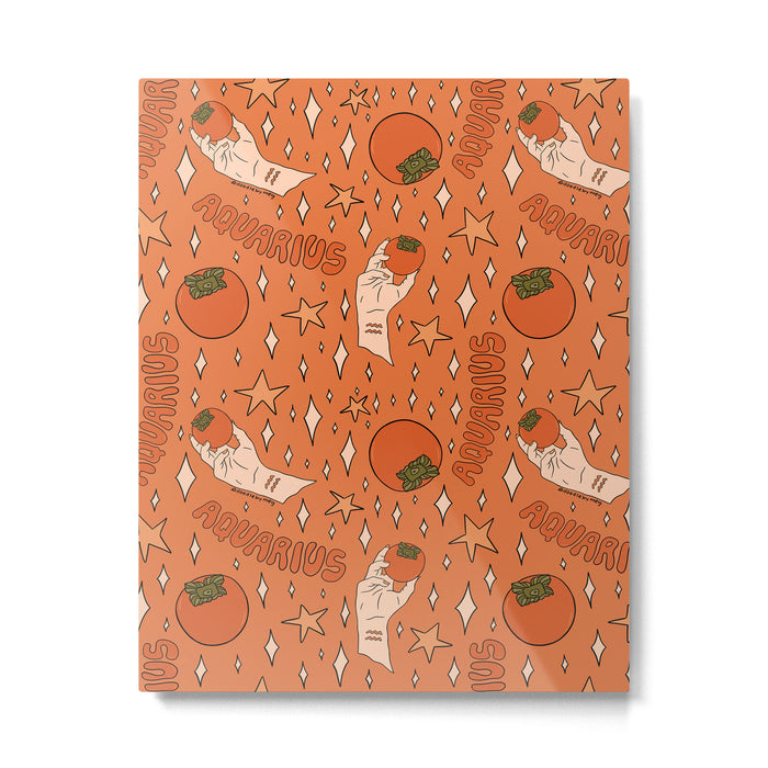 Aquarius Persimmon Print Metal Print Gallery Image 1