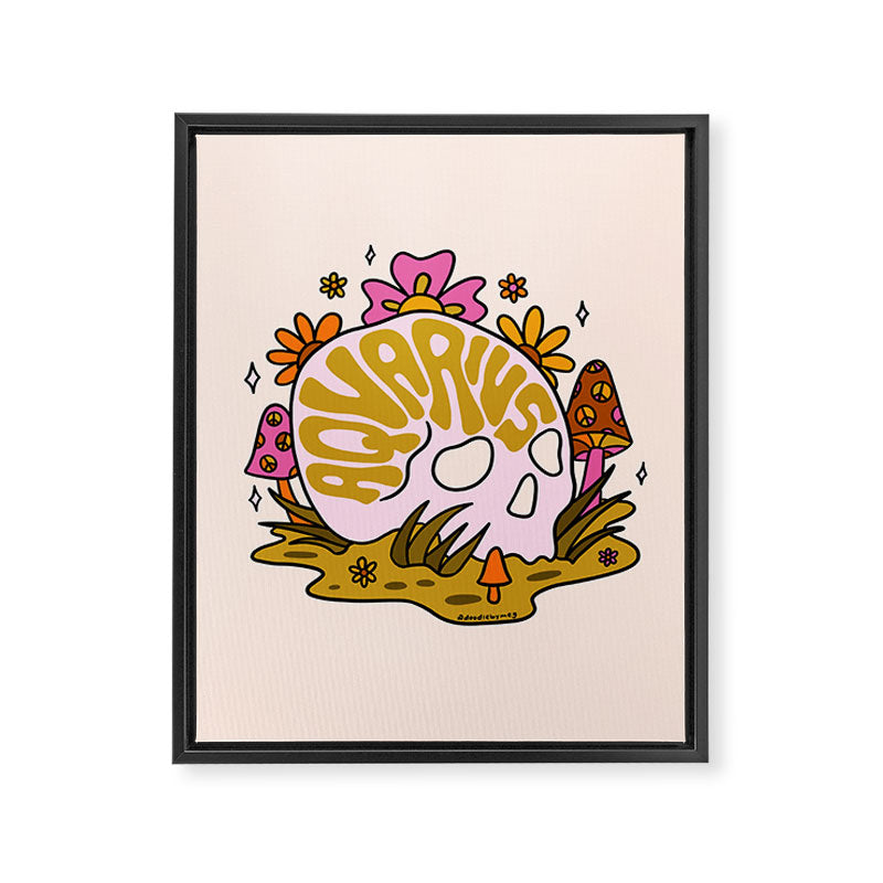 Aquarius Skull Framed Canvas Print Gallery Image 8