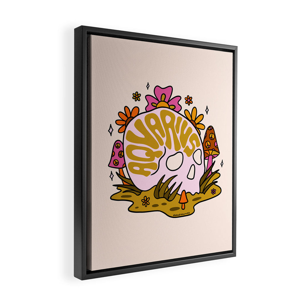 Aquarius Skull Framed Canvas Print Gallery Image 2