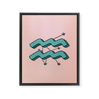 Aquarius Symbol Framed Canvas Print Gallery Image 8