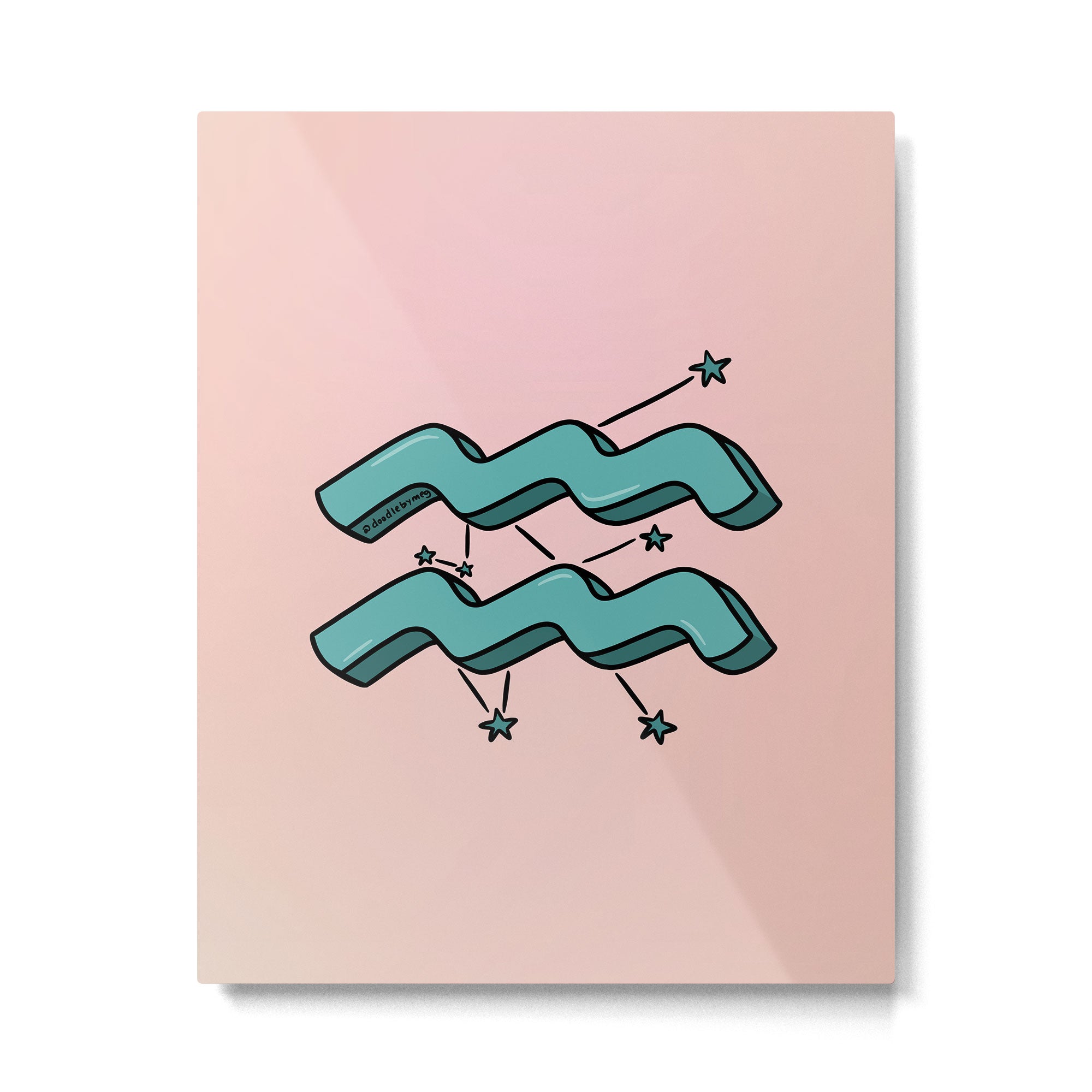 Aquarius Symbol Metal Print Gallery Image 6