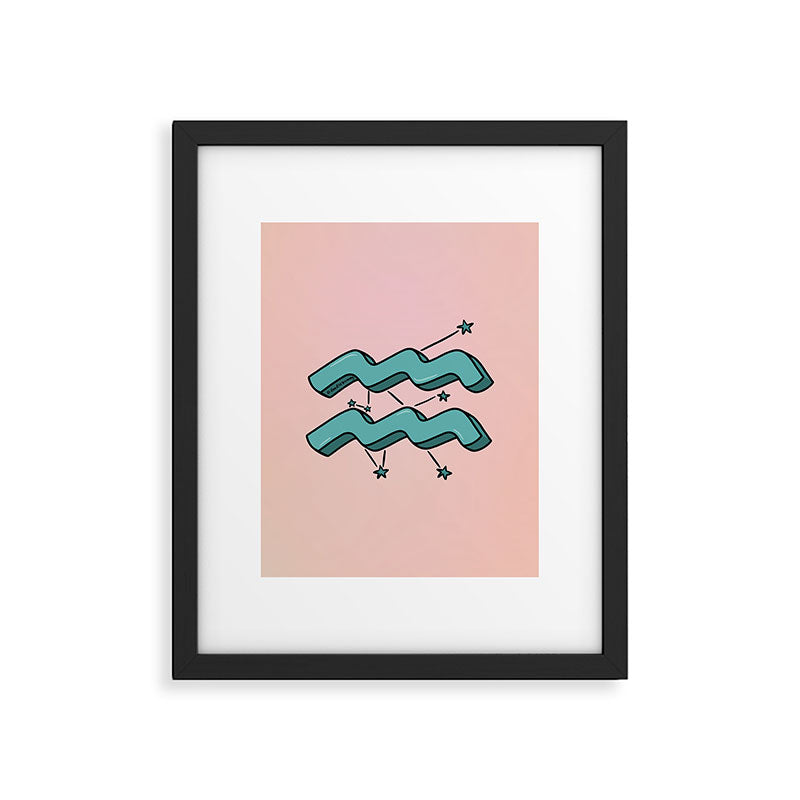 Aquarius Symbol Framed Art Print Gallery Image 6